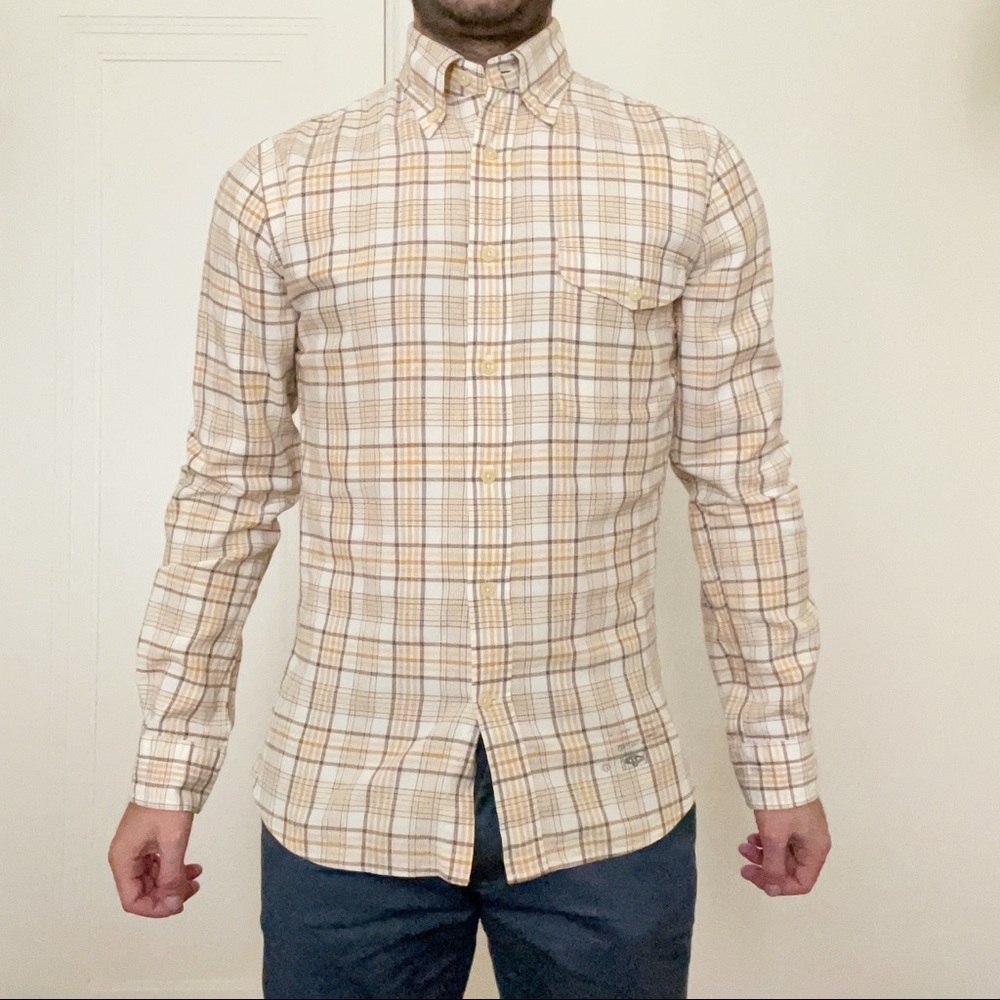 Gant Orange and Brown Casual Button Down Shirt